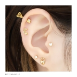 軟骨ピアスハート南京錠 鍵錠前ロックかわいい ストレートバーベルボディピアス | ボディピアス専門店凛RIN | 詳細画像8