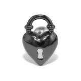 ブラック | 軟骨ピアスハート南京錠 鍵錠前ロックかわいい ストレートバーベルボディピアス | ボディピアス専門店凛RIN