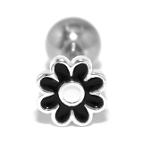 ブラック | 軟骨ピアスかわいい フラワーお花 サージカルステンレスマーガレットデイジー | ボディピアス専門店凛RIN