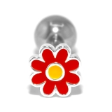 レッド | 軟骨ピアスかわいい フラワーお花 サージカルステンレスマーガレットデイジー | ボディピアス専門店凛RIN