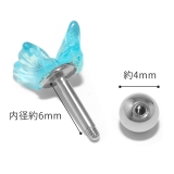 軟骨ピアス クリアキラキラ 蝶々バタフライ透明感アクリル | ボディピアス専門店凛RIN | 詳細画像11 