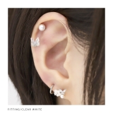 軟骨ピアス クリアキラキラ 蝶々バタフライ透明感アクリル | ボディピアス専門店凛RIN | 詳細画像6 