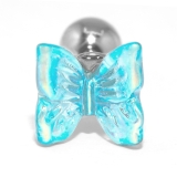 ホリゾンブルー | 軟骨ピアス クリアキラキラ 蝶々バタフライ透明感アクリル | ボディピアス専門店凛RIN