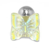 レモンイエロー | 軟骨ピアス クリアキラキラ 蝶々バタフライ透明感アクリル | ボディピアス専門店凛RIN