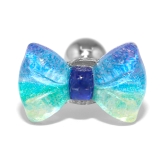 ブルー | 軟骨ピアス リボングラデーションカラーシアー カラフル虹色海色アクリル | ボディピアス専門店凛RIN