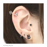 軟骨ピアスかわいい うさぎラビット クールおめめキラキラストレートバーベルボディ… | ボディピアス専門店凛RIN | 詳細画像6 