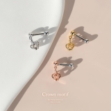 軟骨ピアス 王冠クラウン揺れるゆらゆら ストレートバーベルボディピアス | ボディピアス専門店凛RIN | 詳細画像2 