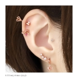 軟骨ピアス 王冠クラウン揺れるゆらゆら ストレートバーベルボディピアス | ボディピアス専門店凛RIN | 詳細画像5 