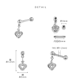 軟骨ピアス 王冠クラウン揺れるゆらゆら ストレートバーベルボディピアス | ボディピアス専門店凛RIN | 詳細画像9 