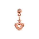 ピンクゴールド | 軟骨ピアス 王冠クラウン揺れるゆらゆら ストレートバーベルボディピアス | ボディピアス専門店凛RIN