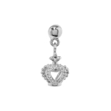 シルバー | 軟骨ピアス 王冠クラウン揺れるゆらゆら ストレートバーベルボディピアス | ボディピアス専門店凛RIN