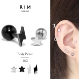 18Gボディピアス 星稲妻 サージカルステンレス | ボディピアス専門店凛RIN | 詳細画像1 