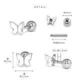 軟骨ピアス 蝶々 金属アレルギーサージカルステンレスつけっぱなしピアス | ボディピアス専門店凛RIN | 詳細画像11 
