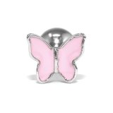 ピンク | 軟骨ピアス 蝶々 金属アレルギーサージカルステンレスつけっぱなしピアス | ボディピアス専門店凛RIN