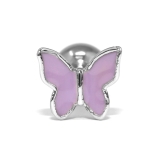 パープル | 軟骨ピアス 蝶々 金属アレルギーサージカルステンレスつけっぱなしピアス | ボディピアス専門店凛RIN