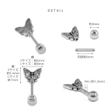 軟骨ピアスアンテナヘリックス 蝶バタフライ サージカルステンレス | ボディピアス専門店凛RIN | 詳細画像9 