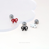 軟骨ピアス リボン小さめかわいい オシャレカラフルストレートバーベル | ボディピアス専門店凛RIN | 詳細画像4 