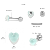 軟骨ピアスハートはーと カボションかわいい アクリルストレートバーベル | ボディピアス専門店凛RIN | 詳細画像11 