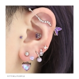 軟骨ピアスハートはーと カボションかわいい アクリルストレートバーベル | ボディピアス専門店凛RIN | 詳細画像7 