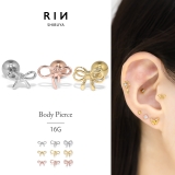 軟骨ピアス リボン小さめかわいい華奢シルバーゴールドピンク ボディピアス | ボディピアス専門店凛RIN | 詳細画像1