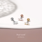 軟骨ピアス パール真珠3連上品フェミニン大人カワイイかわいい ボディピアス | ボディピアス専門店凛RIN | 詳細画像2