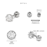 軟骨ピアス クラウンジュエルプリンセスカップキュービックジルコニア王冠 | ボディピアス専門店凛RIN | 詳細画像9