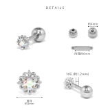 軟骨ピアス プチジュエルフラワーオーロラカラーキュービックジルコニア ボディピア… | ボディピアス専門店凛RIN | 詳細画像9