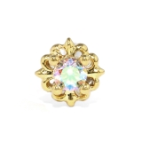 ゴールド | 軟骨ピアス プチジュエルフラワーオーロラカラーキュービックジルコニア ボディピア… | ボディピアス専門店凛RIN