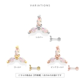 軟骨ピアス フラワー三つ葉キュービックジルコニアキラキラかわいい ボディピアス | ボディピアス専門店凛RIN | 詳細画像8