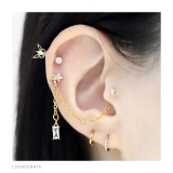 軟骨ピアス ハートかわいいジュエルキュービックジルコニア小ぶり ボディピアス | ボディピアス専門店凛RIN | 詳細画像6 