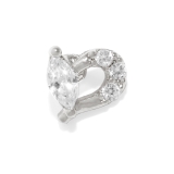 シルバー | 軟骨ピアス ハートかわいいジュエルキュービックジルコニア小ぶり ボディピアス | ボディピアス専門店凛RIN