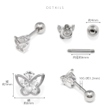 軟骨ピアス バタフライハート蝶ジュエルキラキラかわいい ボディピアス | ボディピアス専門店凛RIN | 詳細画像11