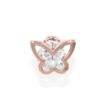 蝶・ピンクゴールド | 軟骨ピアス バタフライハート蝶ジュエルキラキラかわいい ボディピアス | ボディピアス専門店凛RIN