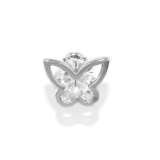 蝶・シルバー | 軟骨ピアス バタフライハート蝶ジュエルキラキラかわいい ボディピアス | ボディピアス専門店凛RIN