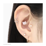 軟骨ピアス 蝶バタフライちょうちょパール小さめ大人カワイイ ボディピアス | ボディピアス専門店凛RIN | 詳細画像6