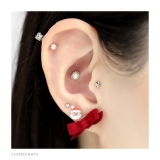 軟骨ピアス サンタツリー雪だるまクリスマスキラキラかわいい冬スノーマン ボディピ… | ボディピアス専門店凛RIN | 詳細画像5 