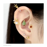 軟骨ピアス サンタツリー雪だるまクリスマスキラキラかわいい冬スノーマン ボディピ… | ボディピアス専門店凛RIN | 詳細画像6 