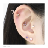 軟骨ピアス ミニ2粒ジュエル立爪キュービックジルコニア ボディピアス | ボディピアス専門店凛RIN | 詳細画像6