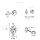 軟骨ピアス ミニ2粒ジュエル立爪キュービックジルコニア ボディピアス | ボディピアス専門店凛RIN | 詳細画像9