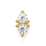 ゴールド | 軟骨ピアス ミニ2粒ジュエル立爪キュービックジルコニア ボディピアス | ボディピアス専門店凛RIN