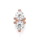 ピンクゴールド | 軟骨ピアス ミニ2粒ジュエル立爪キュービックジルコニア ボディピアス | ボディピアス専門店凛RIN