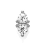 シルバー | 軟骨ピアス ミニ2粒ジュエル立爪キュービックジルコニア ボディピアス | ボディピアス専門店凛RIN