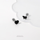 軟骨ピアス 蝶ハート黒バタフライちょうちょブラックかわいい ボディピアス | ボディピアス専門店凛RIN | 詳細画像2 