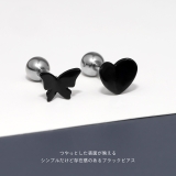 軟骨ピアス 蝶ハート黒バタフライちょうちょブラックかわいい ボディピアス | ボディピアス専門店凛RIN | 詳細画像3 