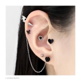 軟骨ピアス 蝶ハート黒バタフライちょうちょブラックかわいい ボディピアス | ボディピアス専門店凛RIN | 詳細画像6 