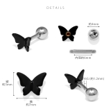 軟骨ピアス 蝶ハート黒バタフライちょうちょブラックかわいい ボディピアス | ボディピアス専門店凛RIN | 詳細画像9 