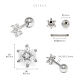 軟骨ピアス 花フラワーお花雪雪の結晶ミニプチジュエルキュービックジルコニア ボデ… | ボディピアス専門店凛RIN | 詳細画像8