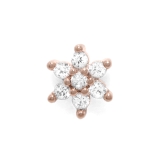 ピンクゴールド | 軟骨ピアス 花フラワーお花雪雪の結晶ミニプチジュエルキュービックジルコニア ボデ… | ボディピアス専門店凛RIN