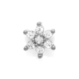 シルバー | 軟骨ピアス 花フラワーお花雪雪の結晶ミニプチジュエルキュービックジルコニア ボデ… | ボディピアス専門店凛RIN