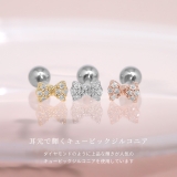 軟骨ピアス リボンミニ小さめバレエコアかわいいジュエルキュービックジルコニア ボ… | ボディピアス専門店凛RIN | 詳細画像3 